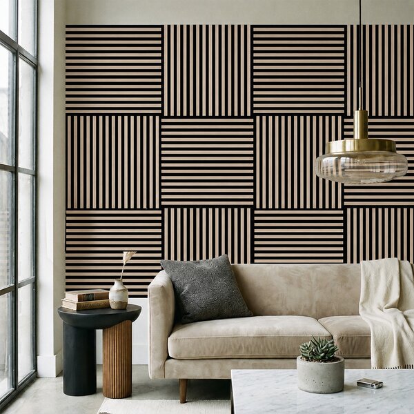 Akusztikus falpanel Deco II olajos tölgy hatású 60x60x1,8 cm