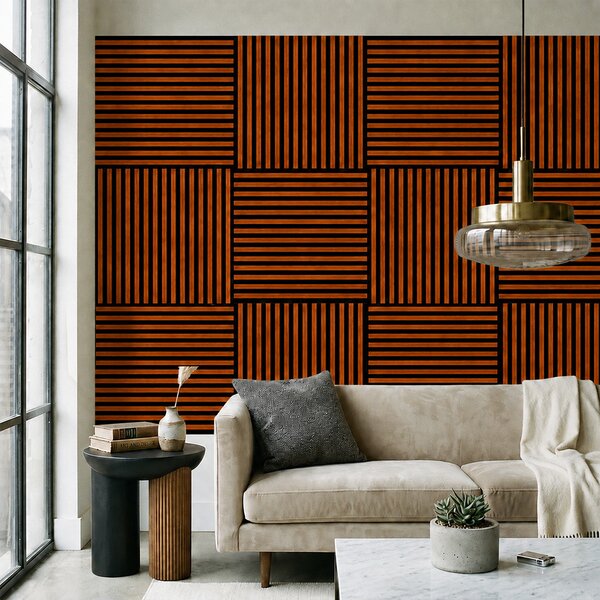 Akusztikus falpanel Deco II dió hatású 60x60x1,8 cm