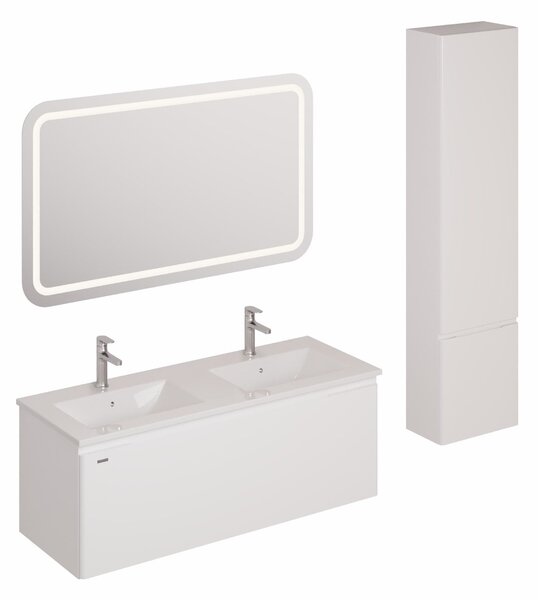 Fürdőszobagarnitúra mosdóval, mosogató csapteleppel, kifolyóval és szifonnal Naturel Ancona fehér KSETANCONA7