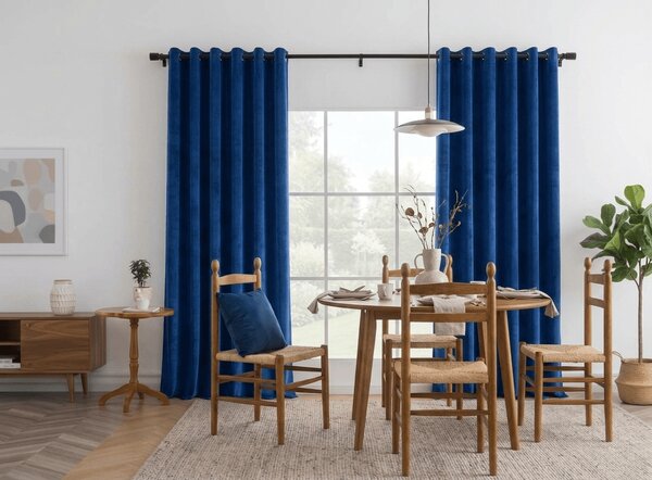 Sötétítő függöny DREAM VELVET 140x250 cm, tengerészkék Felfüggesztés: Fém gyűrűk