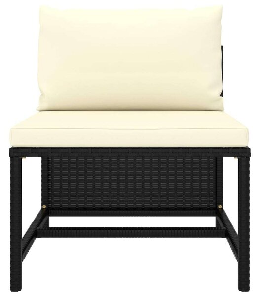 Polyrattan Kerti Bútorszett - 7 részes - Fekete