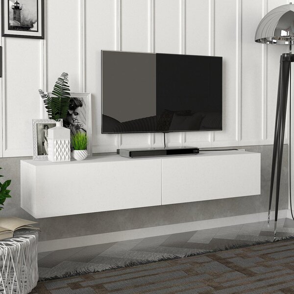 TV-állvány fali Toivakka 135x31x25cm fehér [en.casa]