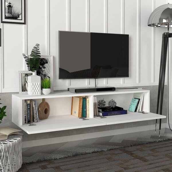 TV-állvány fali Toivakka 135x31x25cm fehér [en.casa]