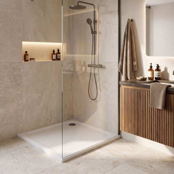 Zuhanytálca Rea Belmond White 80x80 Titan