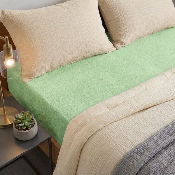 4Home DELUXE frottír lepedő zöld, 90–100 x 200 cm, 90–100 x 200 cm