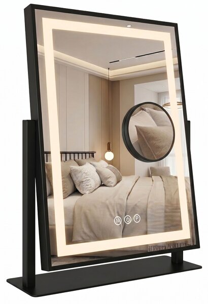 LED Tükör LUMI Black 30x40cm