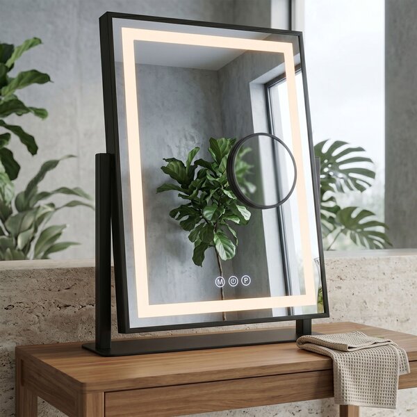 LED Tükör LUMI Black 30x40cm