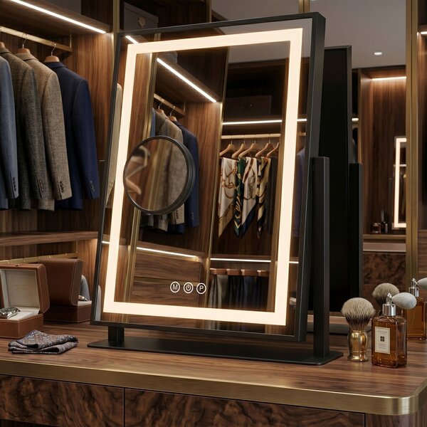 LED Tükör LUMI Black 30x40cm