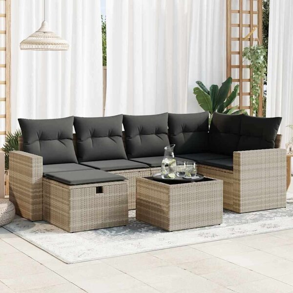 VidaXL Polyrattan Kerti Ülőgarnitúra - 7 részes