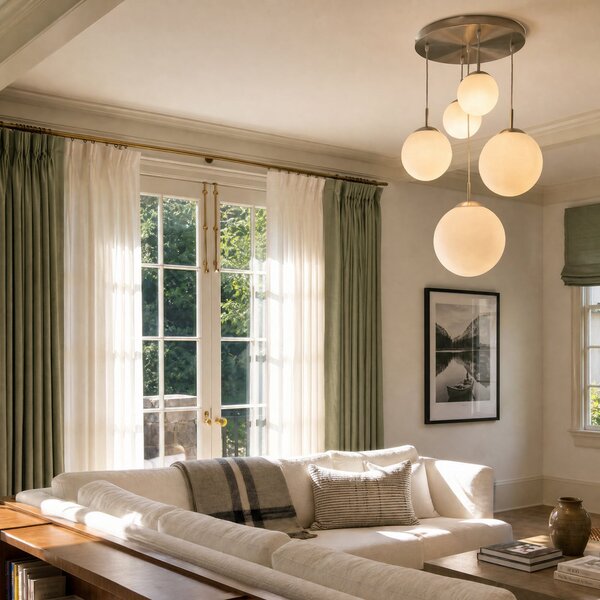 Függőlámpa Lindby, Heleska, dimmable, Szürke, Nappali, Fém, Modern