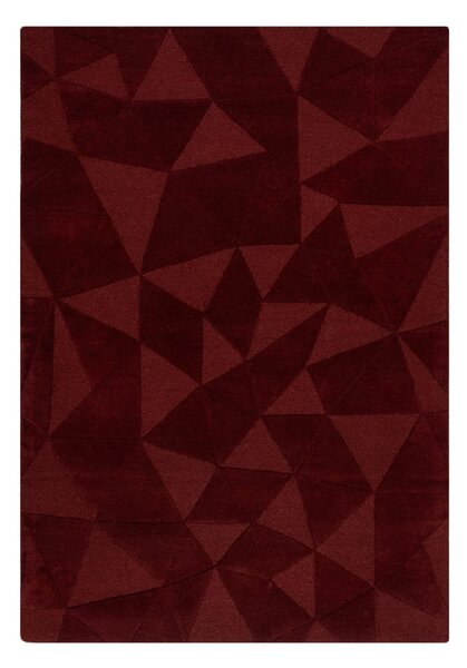 Borvörös kézi szövésű gyapjú szőnyeg 200x290 cm Shard Red – Flair Rugs