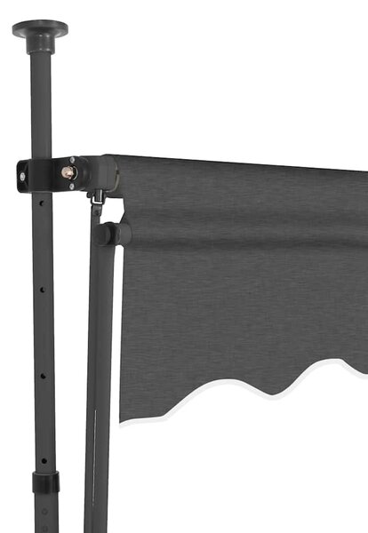 Antracitszürke kézzel kihúzható LED-es napellenző 150 cm