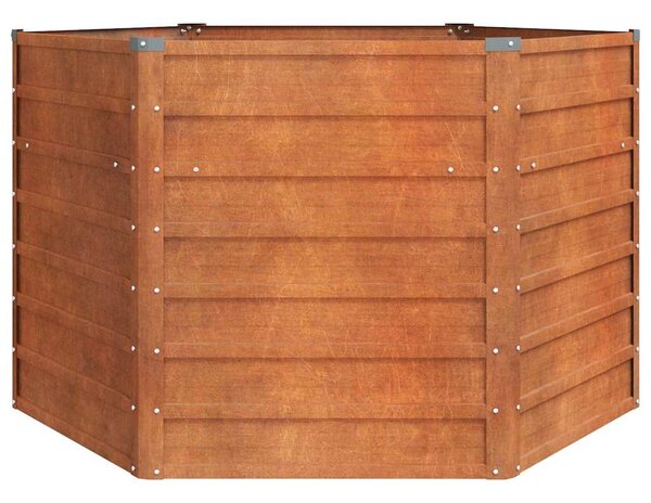 Rozsda színű corten acél kerti magaságyás 129 x 129 x 77 cm