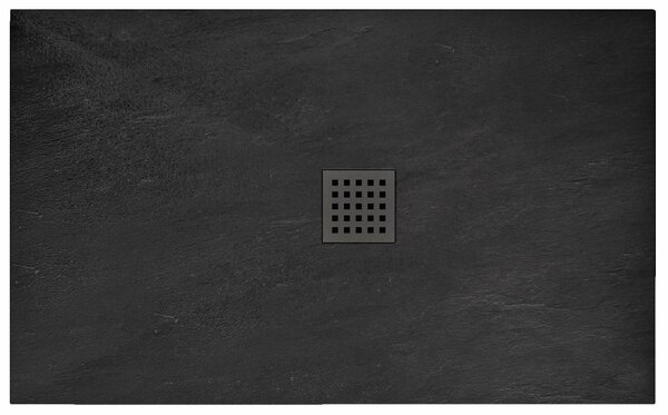 Rea BLACK ROCK- Akril zuhanytálca 80 x 120 x 3,5 cm + szifon, fekete, REA-K4579