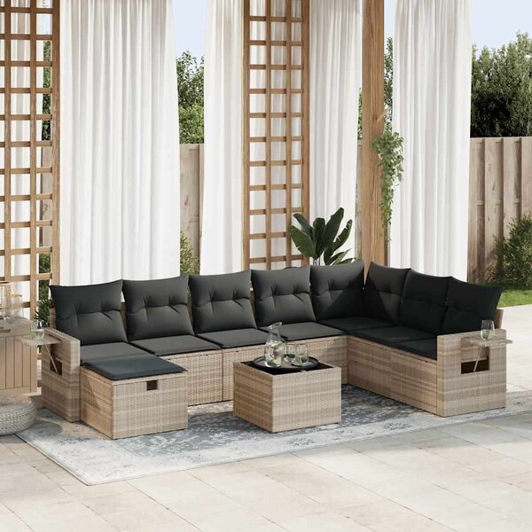 VidaXL Polyrattan Kerti Ülőgarnitúra - 9 részes