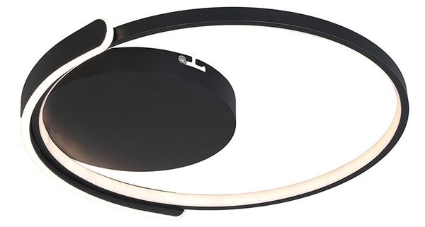 V-TAC 50W Dekoratív mennyezeti lámpa, fekete kerek, fényerőszabályozható, CCT - SKU 24179