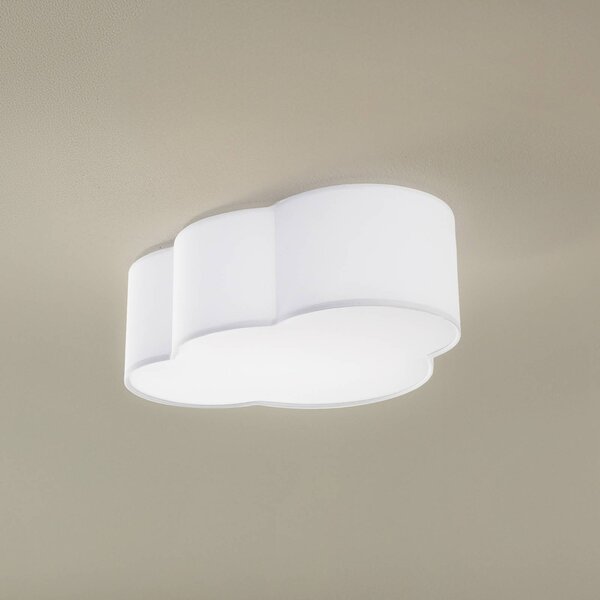 TK Lighting Felhő mennyezeti lámpa, textil, 41 x 31 cm, fehér, dimmelhető, Fehér / opál, Nappali / Étkező, Textil / szövet / selyem, Fiatalos életstílus