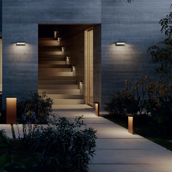 KANT kültéri LED állólámpa – 65 cm, sötétbarna (Corten), 2700–3000K
