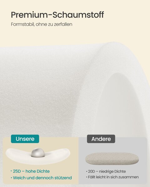 SONGMICS LSF297LH01 tároló puff bársony krémfehér 110 L