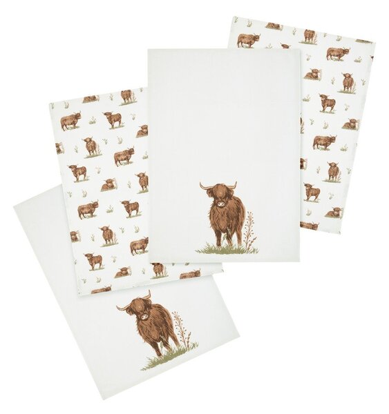 Pamut konyharuha szett 4 db-os 50x70 cm Angus Highland Cow – Catherine Lansfield