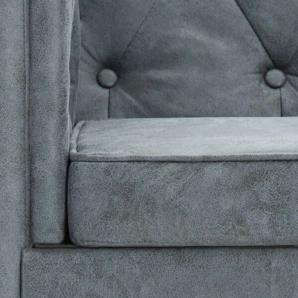 Chesterfield Szürke Szövetfotel - 70x72x68 cm