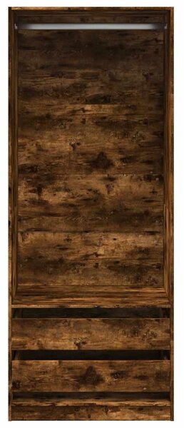 Füstös tölgy színű szerelt fa ruhásszekrény 80 x 50 x 200 cm