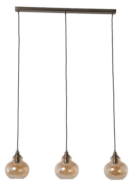 Függőlámpa Lindby, Tymoni, dimmable, Bronz / Öreg Sárgaréz, Nappali, Üveg, Vintage