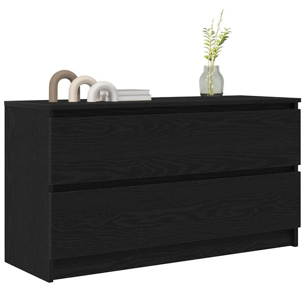 Fekete szerelt fa TV-szekrény 100x35x54 cm