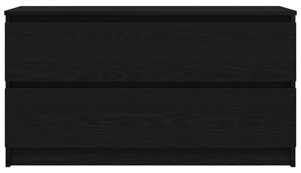 Fekete szerelt fa TV-szekrény 100x35x54 cm