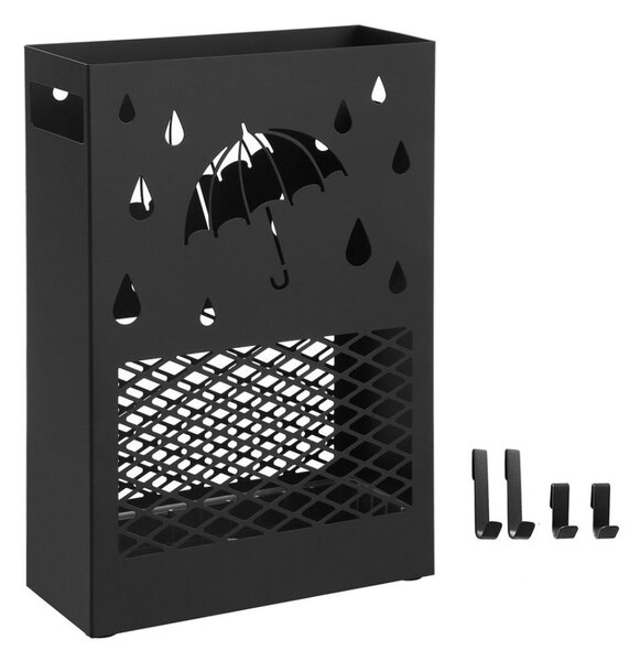 RAIN fém esernyőtartó, 28x12x41cm, fekete SongmicsHome