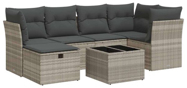 VidaXL Polyrattan Kerti Ülőgarnitúra - 7 részes