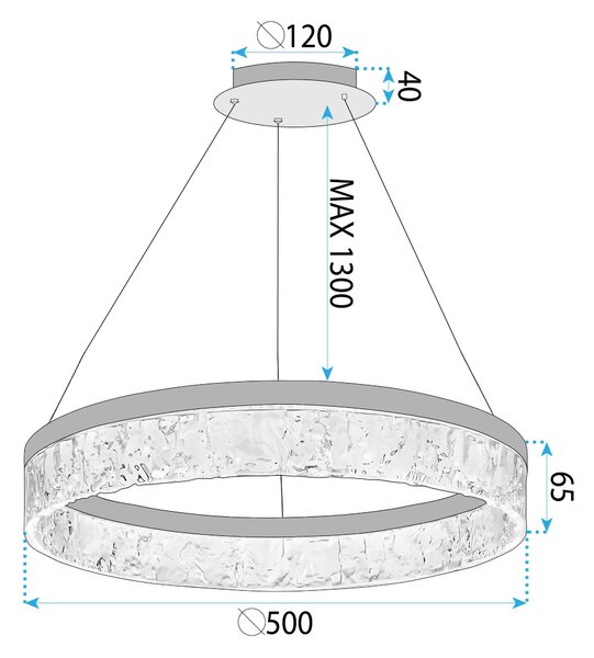 LED Lámpa LHJ046-CP 50 cm GOLD