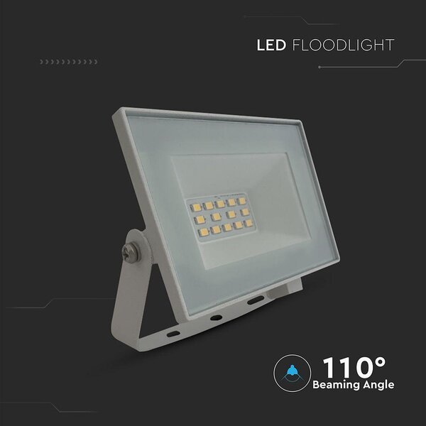 V-TAC FN-széria mini LED reflektor 10W természetes fehér, fehér házzal - SKU 23971