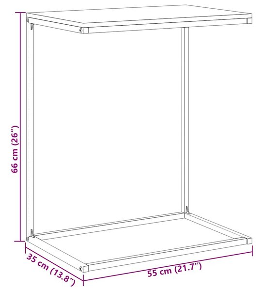 Fekete szerelt fa kisasztal 55 x 35 x 66 cm
