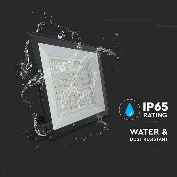 V-TAC FN-széria LED reflektor 100W természetes fehér, fekete házzal - SKU 23980