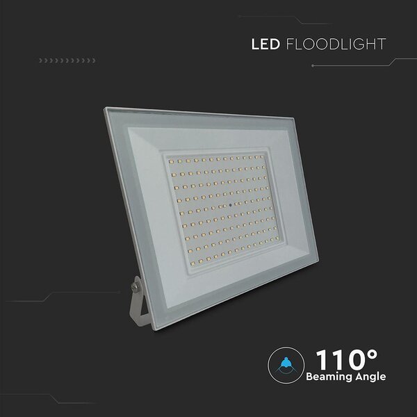 V-TAC FN-széria LED reflektor 100W hideg fehér, fehér házzal - SKU 23981