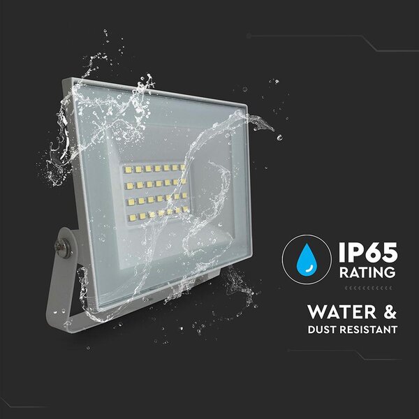 V-TAC FN-széria mini LED reflektor 20W természetes fehér, fehér házzal - SKU 23983