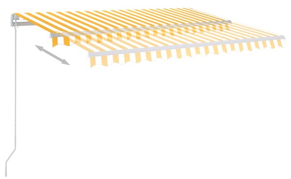 Sárga és fehér kézzel kihúzható LED-es napellenző 300 x 250 cm