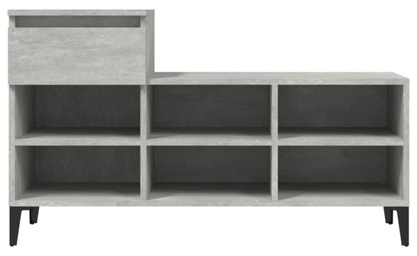 Betonszürke szerelt fa cipőszekrény 102x36x60 cm