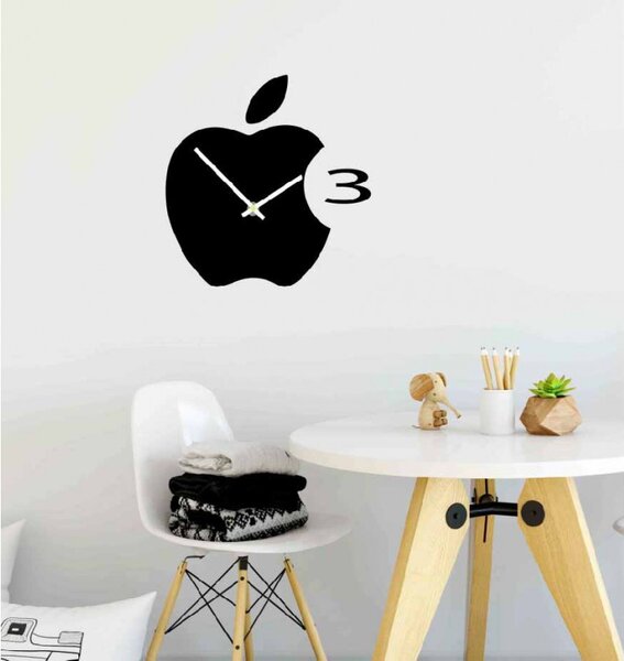 Fali óra műanyagból a konyhában APPLE, 35x35 cm