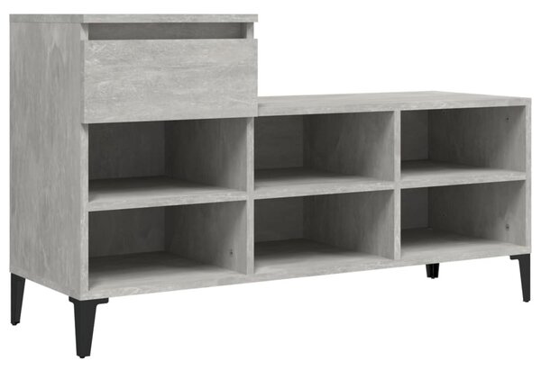 Betonszürke szerelt fa cipőszekrény 102x36x60 cm
