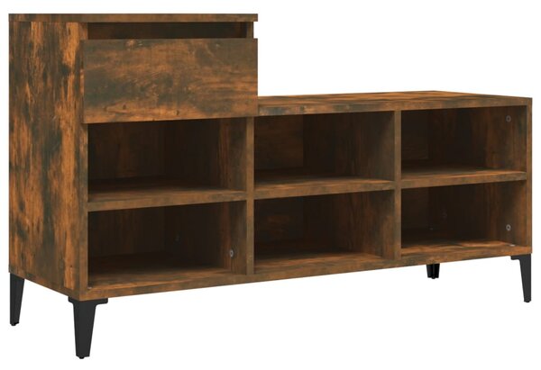 Füstös tölgy színű szerelt fa cipősszekrény 102 x 36 x 60 cm