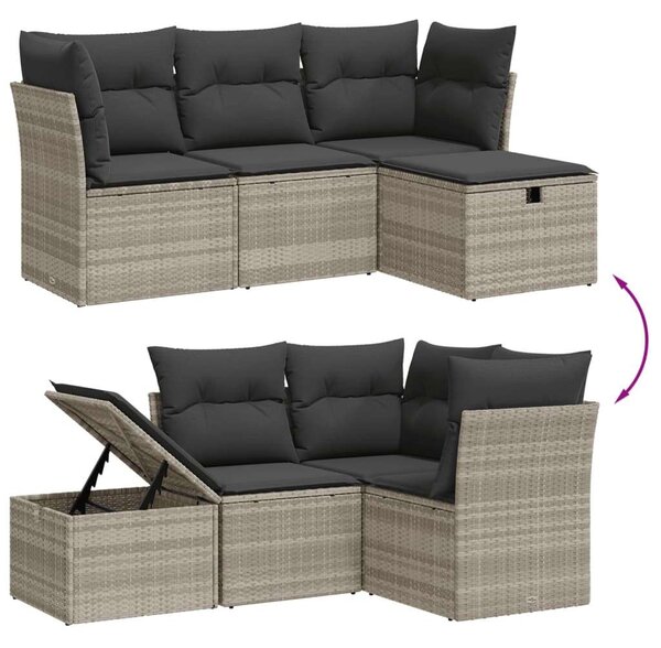 VidaXL Polyrattan Kerti Ülőgarnitúra - 4 részes