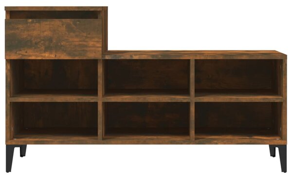 Füstös tölgy színű szerelt fa cipősszekrény 102 x 36 x 60 cm