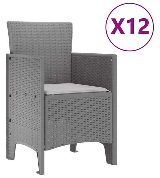 VidaXL Kert étkező szett 13 db Világosszürke Poli rattan
