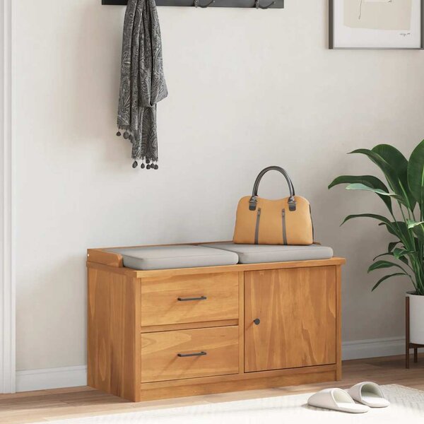 SANDNES tömör fenyőfa előszobapad 87x40x50 cm