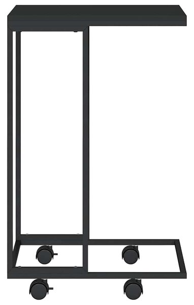 Fekete szerelt fa kisasztal kerekekkel 40 x 30 x 63,5 cm
