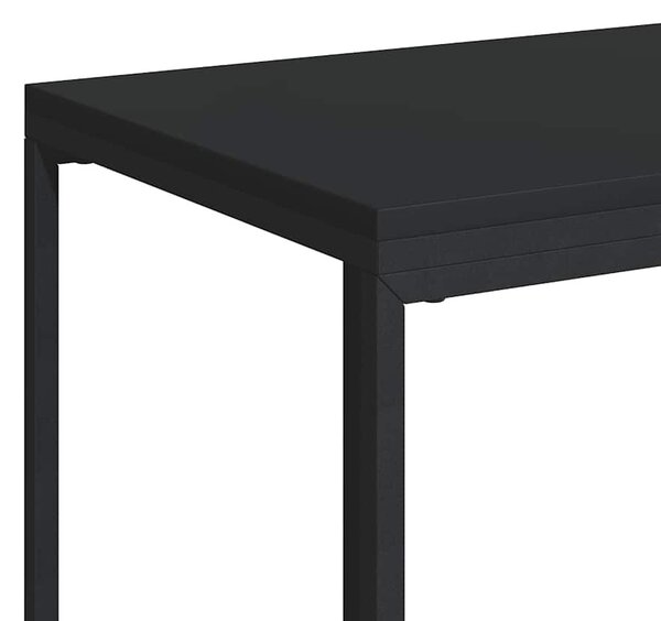 Fekete szerelt fa kisasztal kerekekkel 40 x 30 x 63,5 cm