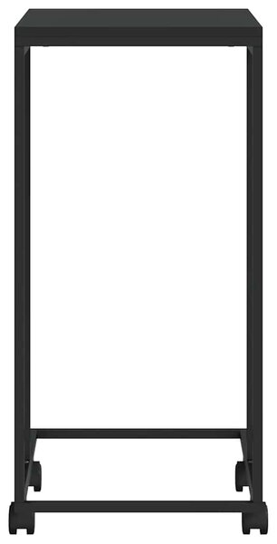 Fekete szerelt fa kisasztal kerekekkel 40 x 30 x 63,5 cm
