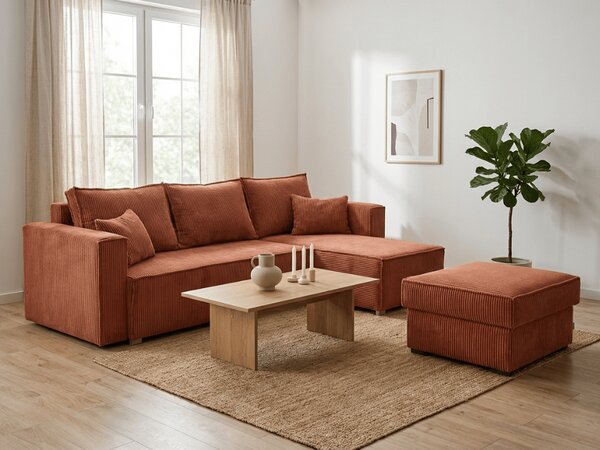 Terrakotta színű SMART COSARO taburet tárolóval 65x65 cm